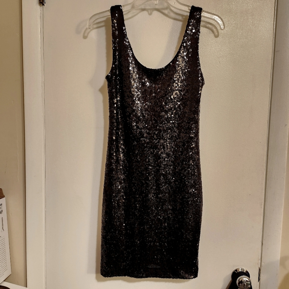 Sparkly Black sequin mini dress